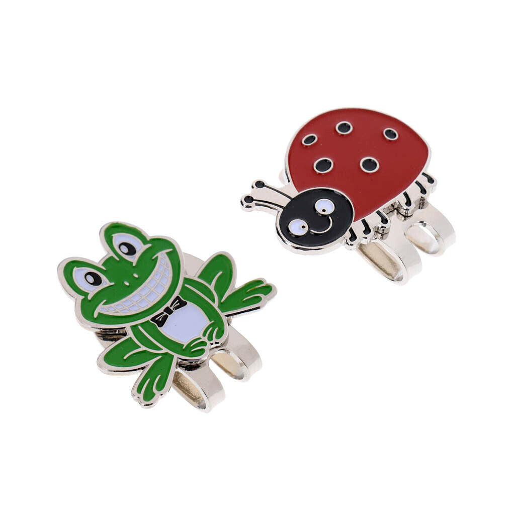 2pcs Magnetic Golf Ball Marker with Hat Clip Club Awards Golfer Gift Present
