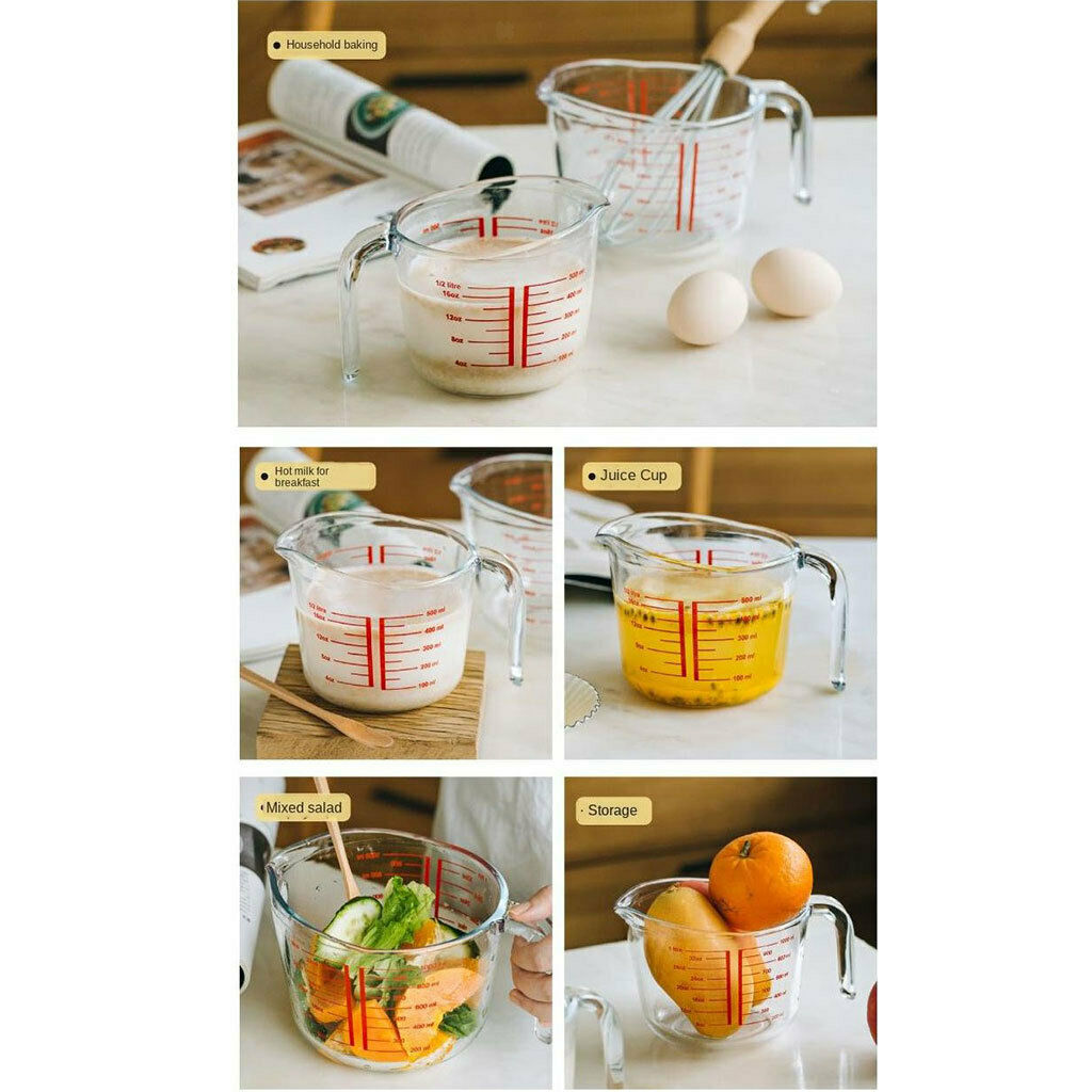 1000ML Measuring Meter Cups Glass Clear Kitchen Restaurant Cooker Tool Supplies