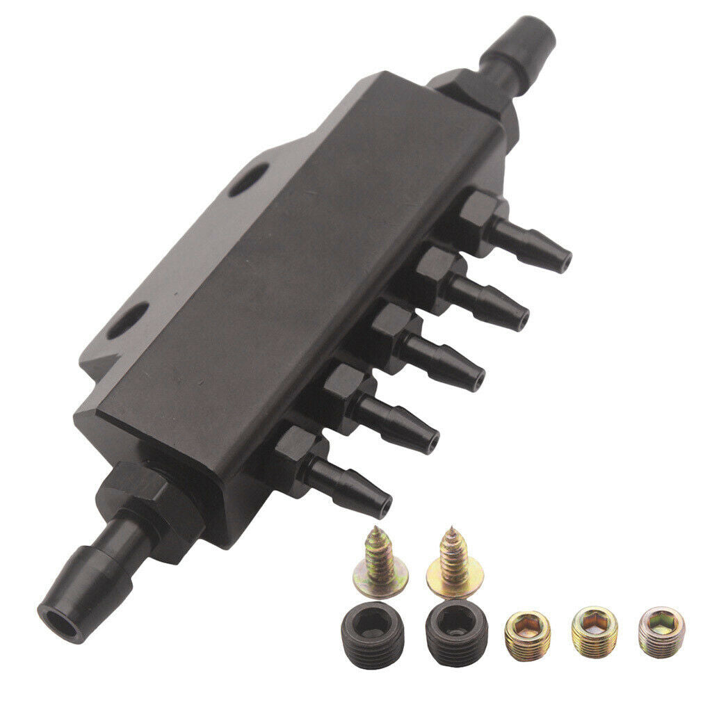 Aluminum Alloy 5 Ports 1/8 NPT Vacuum Manifold Kits - Anodized BLACK