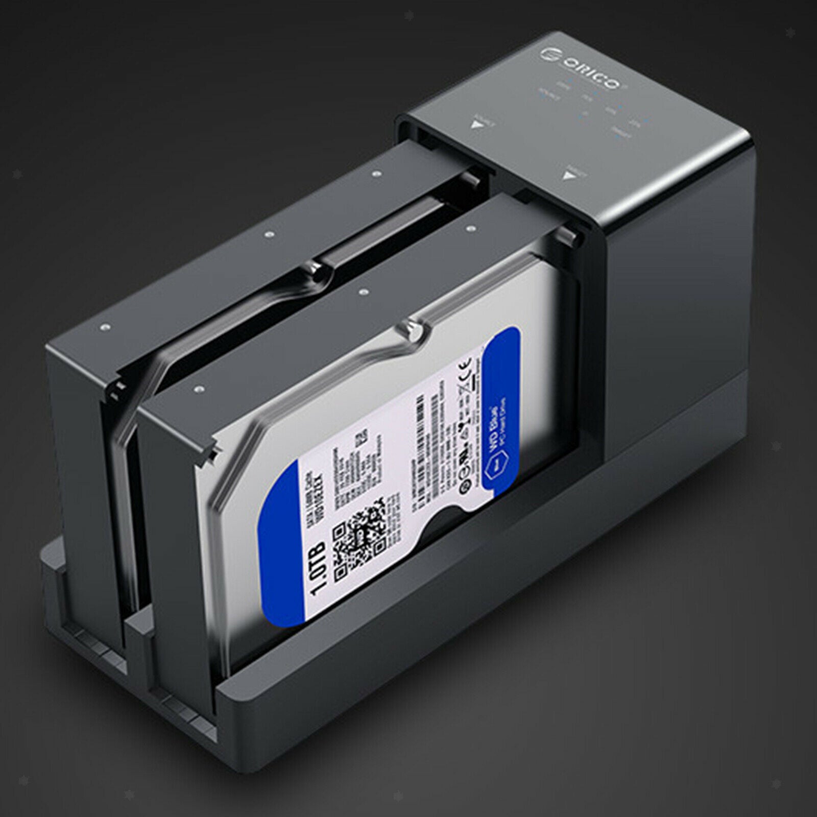 Dual Bay 3.5" HDD Hard Drive Dock Station Enclosure 20TB Capacity Premium
