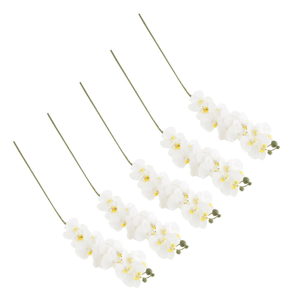 5 Bouquets of Artificial Flowers to Stitch Phalaenopsis Orchid with 12 Heads