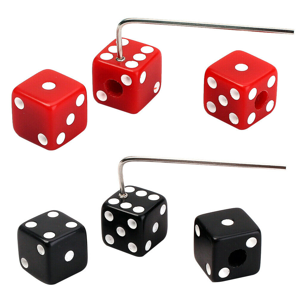 6 Pcs Guitar Control Knobs with Wrench Guitar Dice Replacement,Red Dice x3,Black