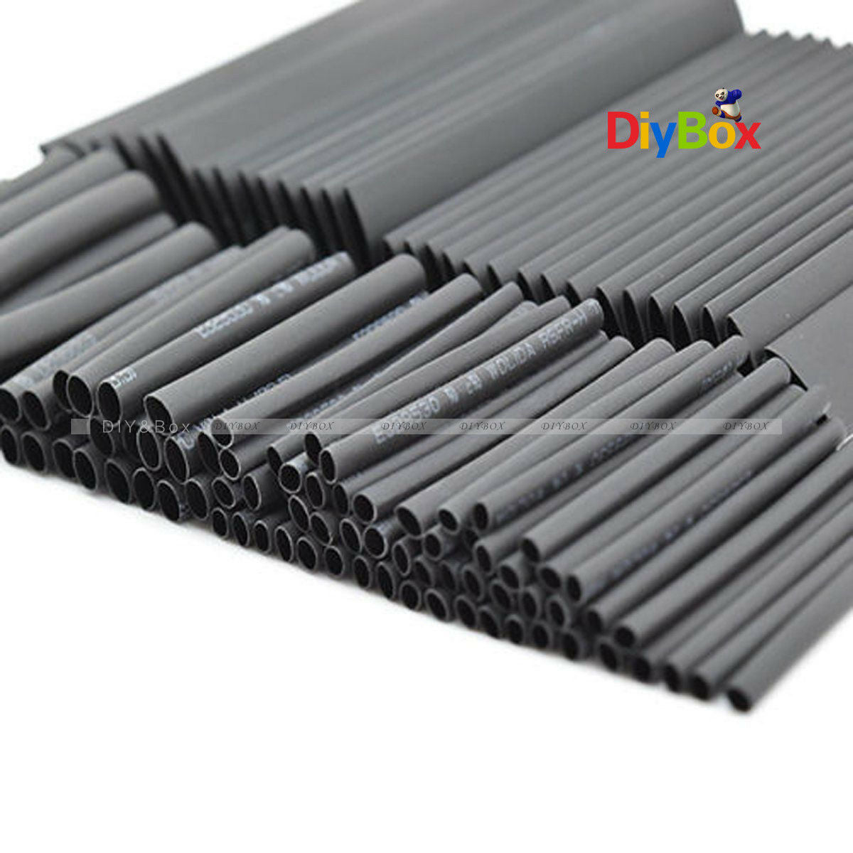 127Pcs2:1Black Polyolefin Heat Shrink Tubing Electrical Cable Sleeve Wire 7 Size