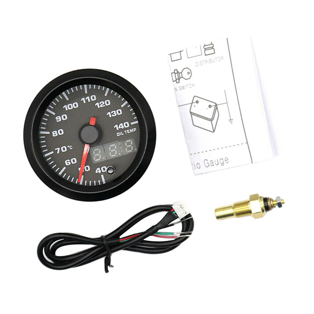 Digital Table Oil Temperature Display LED Backlit Auto Meter With