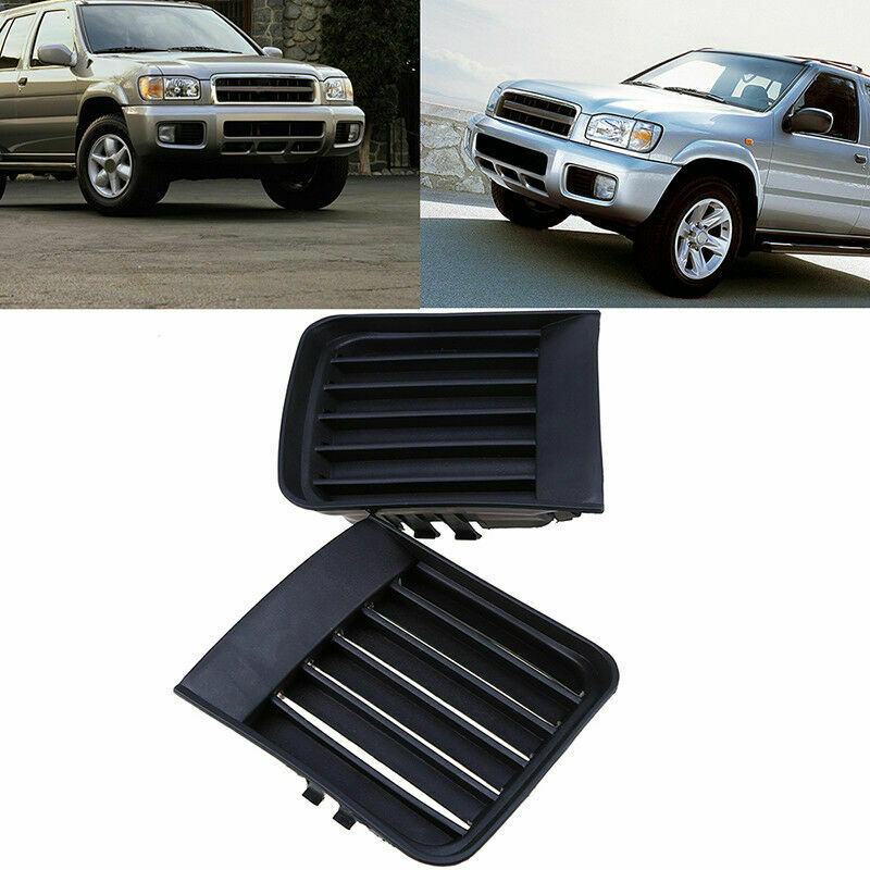 1Pair Front Bumper Lower Fog Light Grilles Grille Set Cover For Pathfinder 99-04