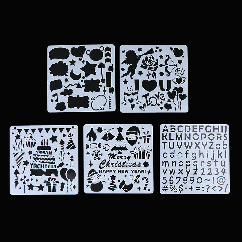 5Pcs Children DIY Cutout Painting Template Hand Account Album Theme Lace .l8