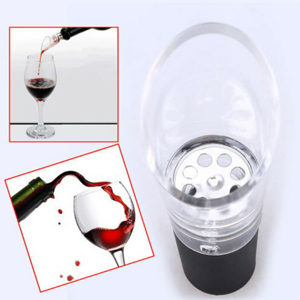 1pc Wine Aerator Pour Spout Acrylic Decanter Pourer Aerating Bottle Stopp.l8