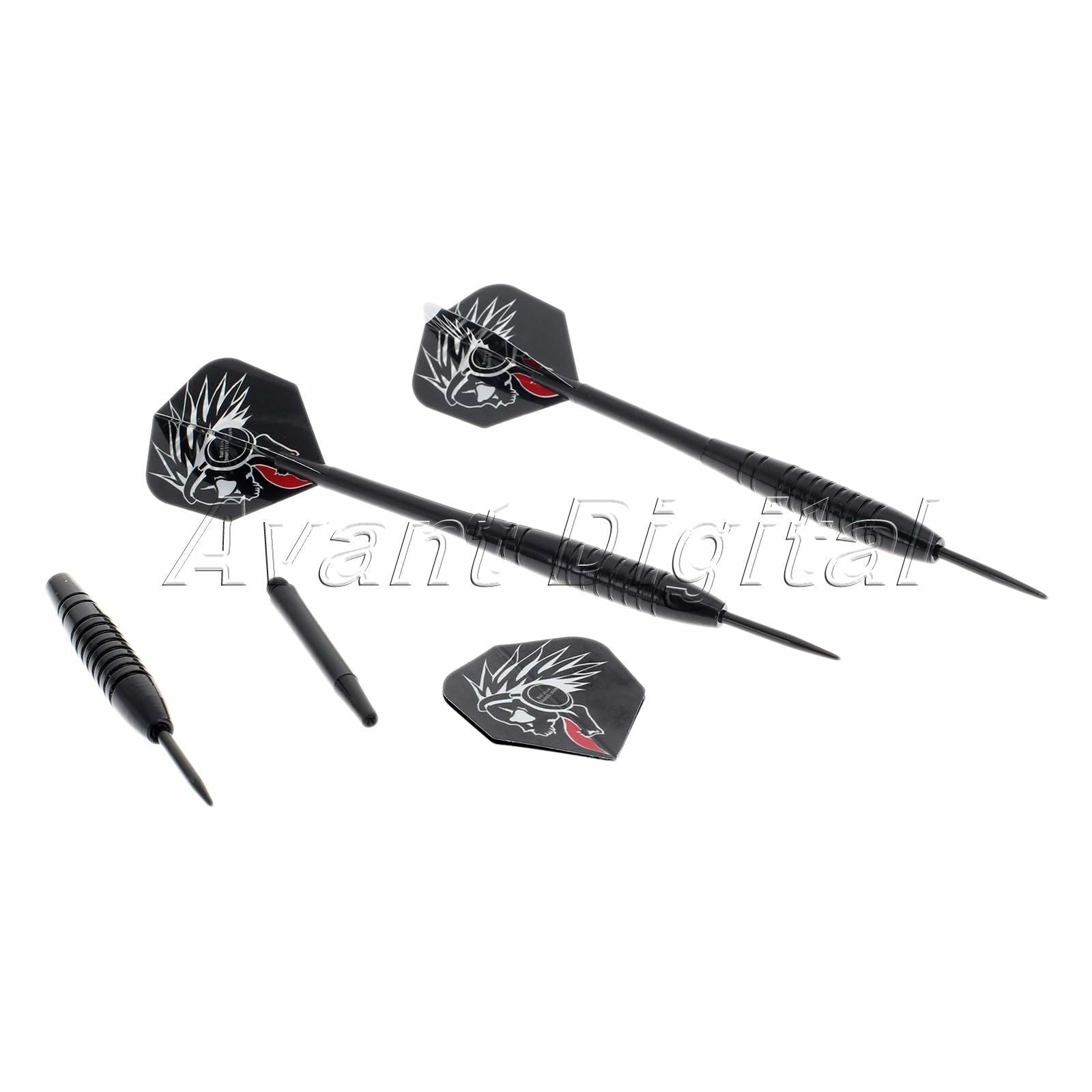 3PCS Black Dart Darts Steel Needle Tip Torpedo Shape Barrel with Nice Flight 22G