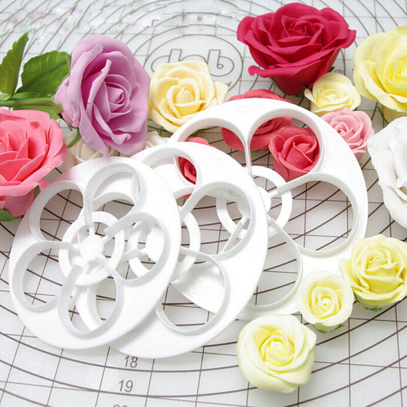 Fondant Cake Cookie Decor Sugarcraft Cutter Rose Flower Mold Gum Paste To.l8