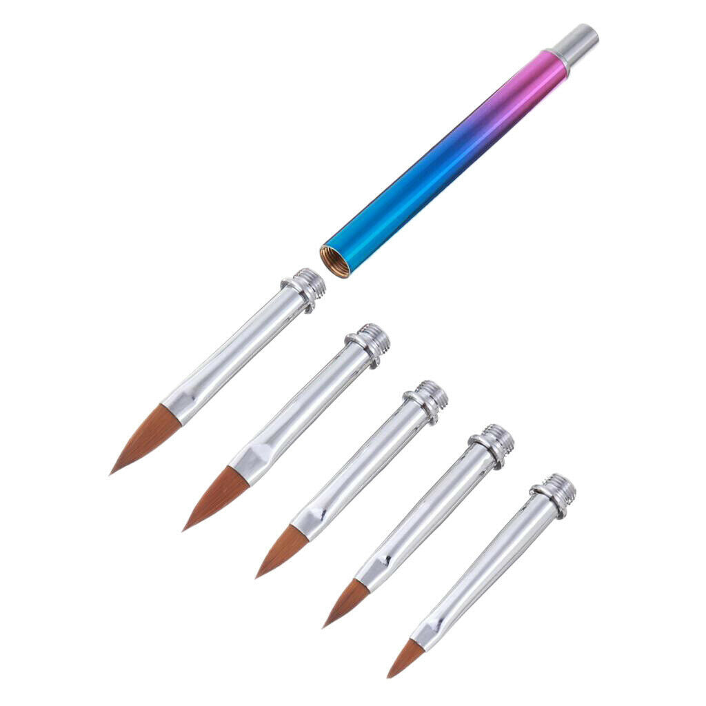 Nail Art Liner Brush,5Pcs Replacement Heads,Nail Art Tips UV Gel Painting