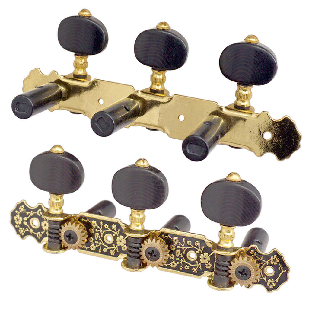 2pcs (L&R) Acoustic Classical Guitar Tuning Keys Pegs String Tuners 3+3 Machine