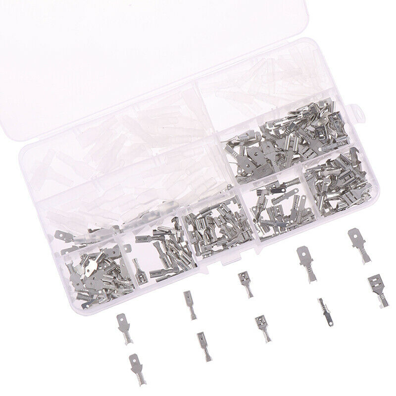 270Pcs Car Spade Connector Wire Crimp Terminal Block With Insulating Sleeve BDD