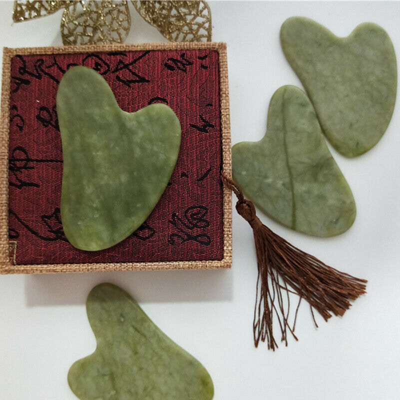 Natural Jade Stone Guasha Board Massage Tool SPA Therapy Gua Sha Massag.l8