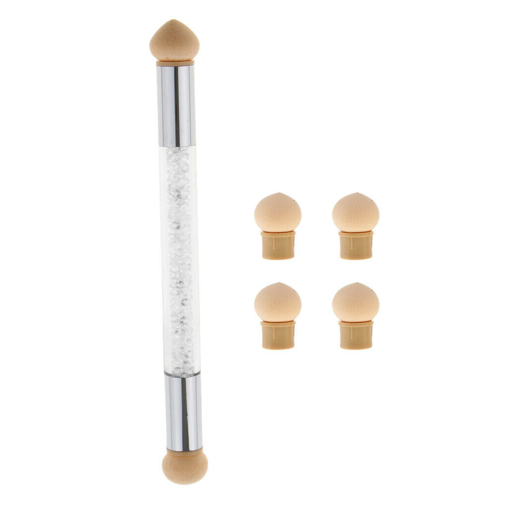 Nail Art Brush, Ombre Nail Gradient Shading Pen, Dual Tipped Nail Art Sponge