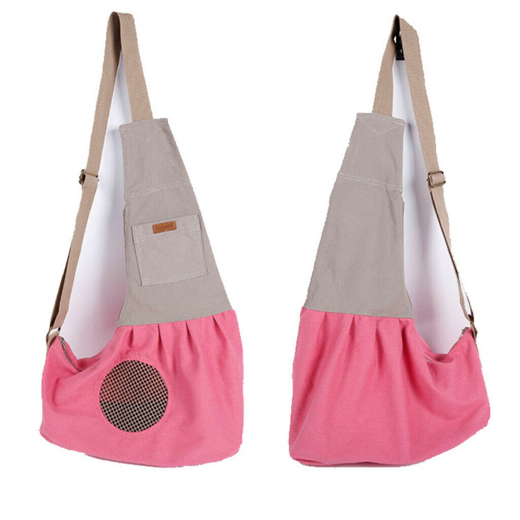 Dog Cat Pet Carrier Single Shoulder Sling Bag Tote Pouch for Outdoor Pink
