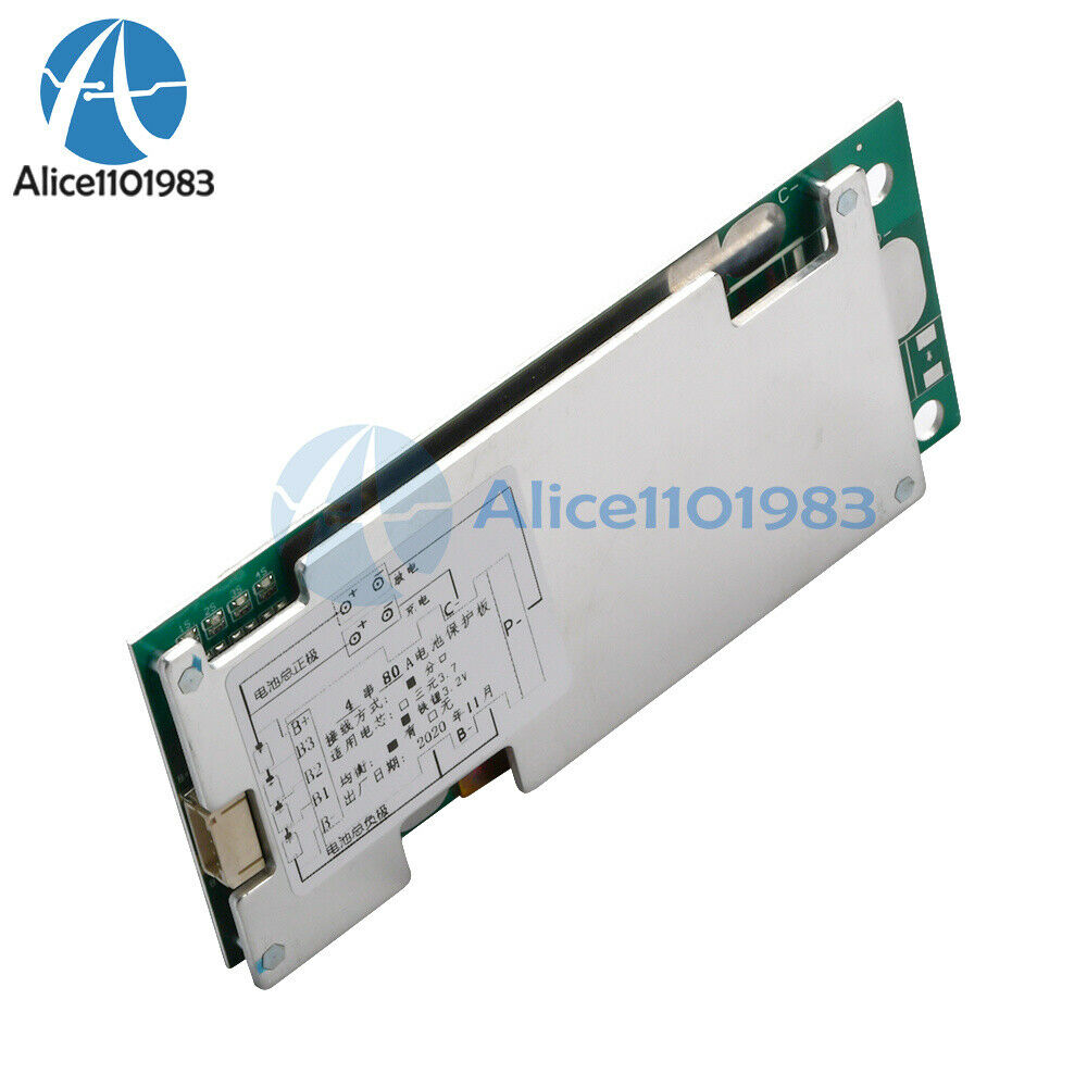 4S 80A 12V 18650 Battery Balance For LiFe LiFePo4 Cell PCB BMS Protection Board