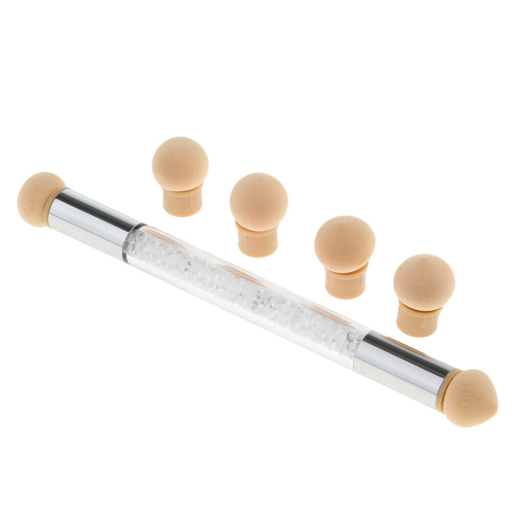 Nail Art Brush, Ombre Nail Gradient Shading Pen, Dual Tipped Nail Art Sponge