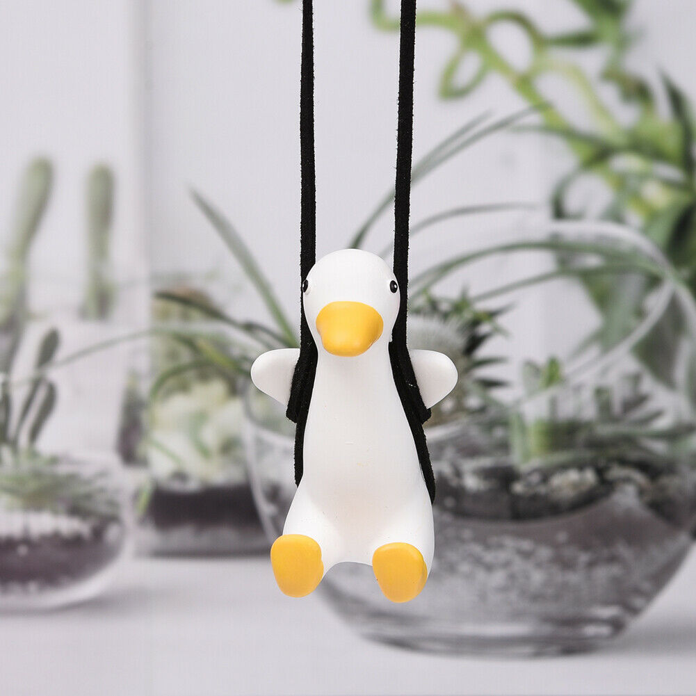 1x Cute Swing Duck Car Hanging Ornament Interior Rearview Mirrors Charms Pendant