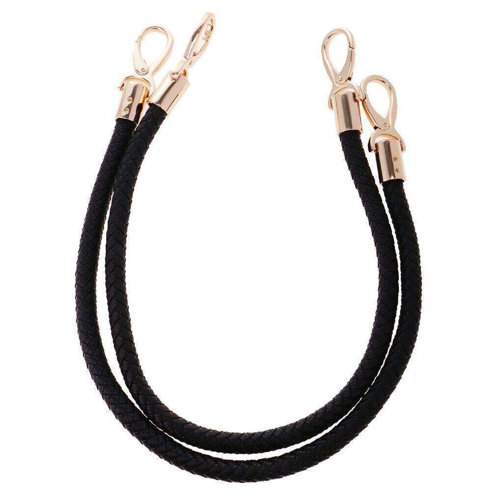 4Pcs DIY Shoulder Bag Braided Strap Replacements Handbag Handle Black+Brown