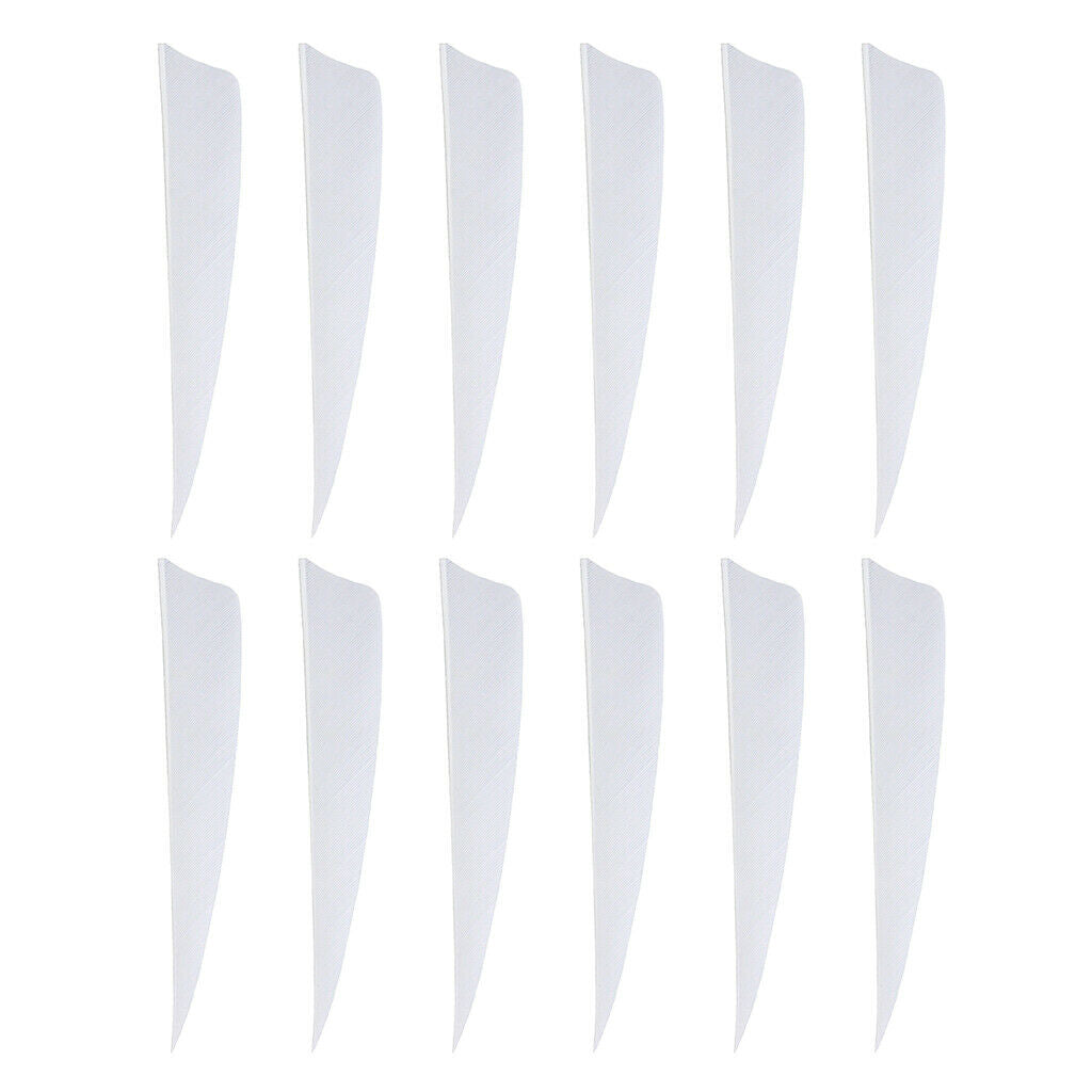 12Pcs 3 inch Feather Arrow Vane Fletchings for DIY Arrow Archery Bow White