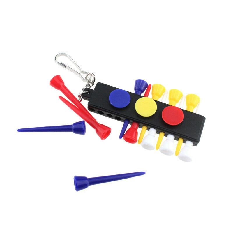 Mix Colors 12 Pcs 50mm Golf Tees Holder Flat Ball Tees Plastic tee Key Ch.l8