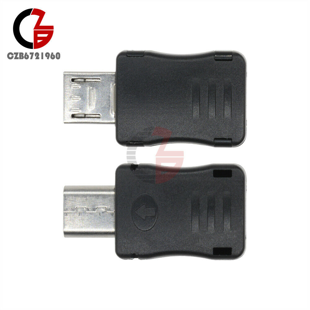 10Pcs Micro USB 5 Pin T Port Male Plug Socket Connector&Plastic Cover
