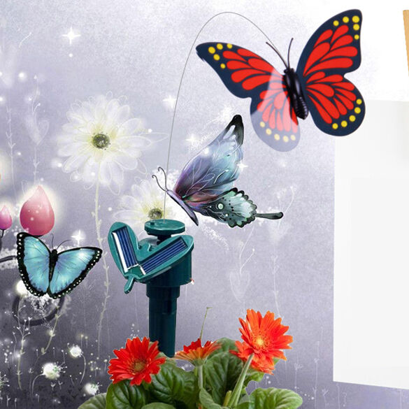 Outdoor Solar Powered Dancing Flying Butterfly Home Garden Yard Decoration Nice