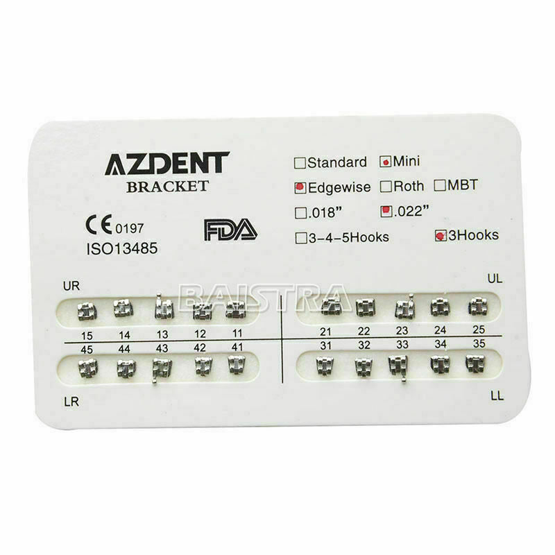 50Sets Orthodontics Brackets Mini Edgewise Slot.022 Hooks 3 Dental AZDENT