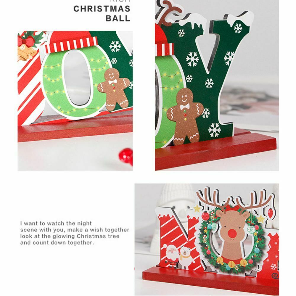 Desk Wood Craft Xmas Desktop Decorations Wooden Ornaments Christmas Table Decor