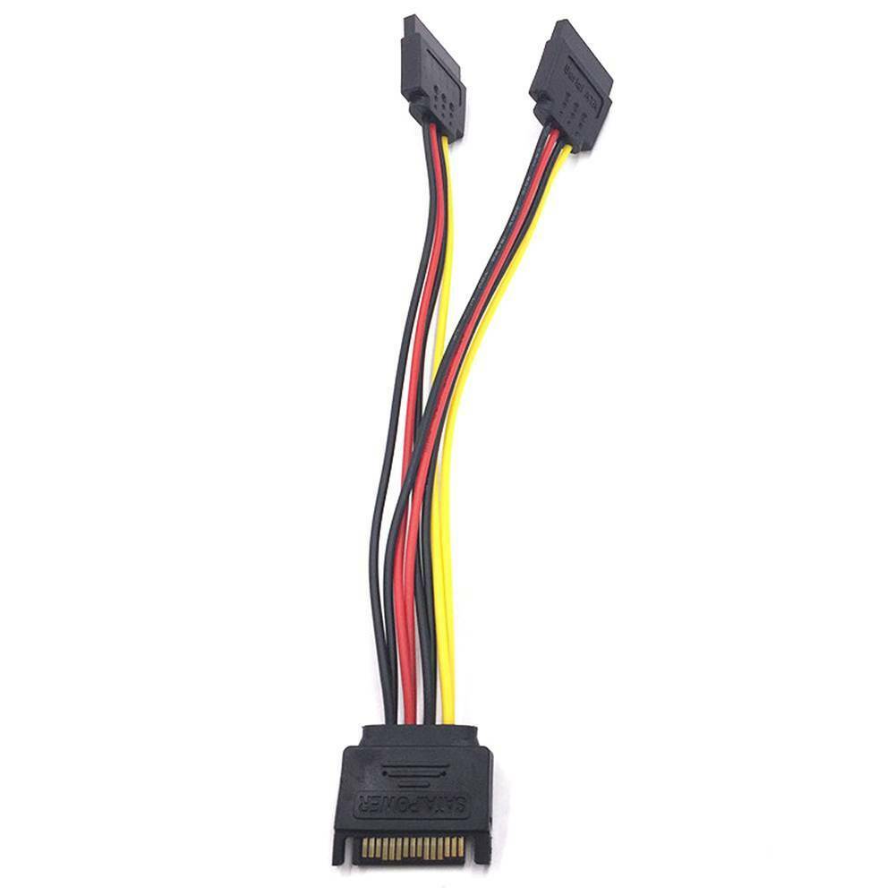 15 Pin Sata Power Male to 2 Sata Female Power Splitter Y Cable Adapter 20 cm!