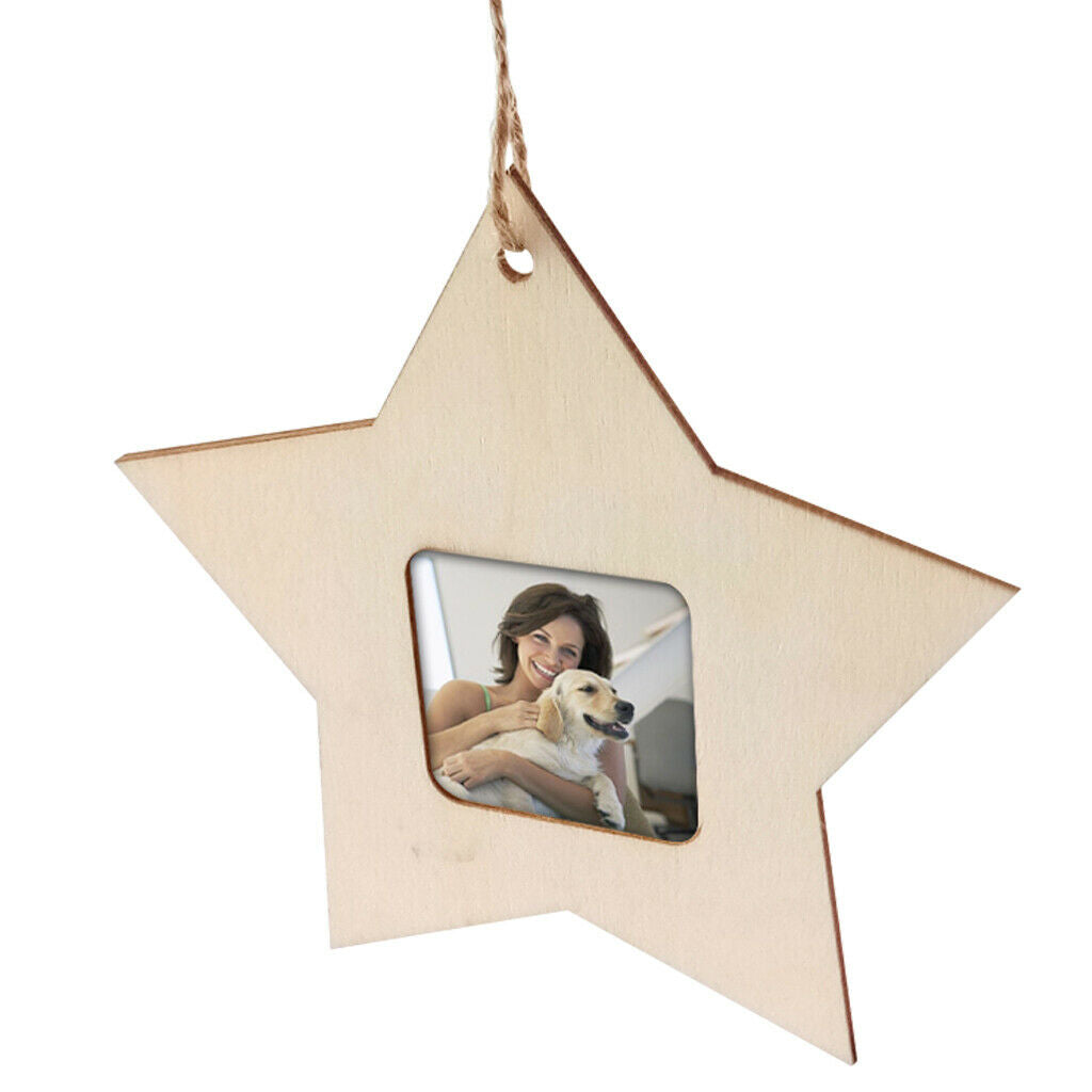 10 pieces of unfinished mini star wooden picture frames for wall decoration