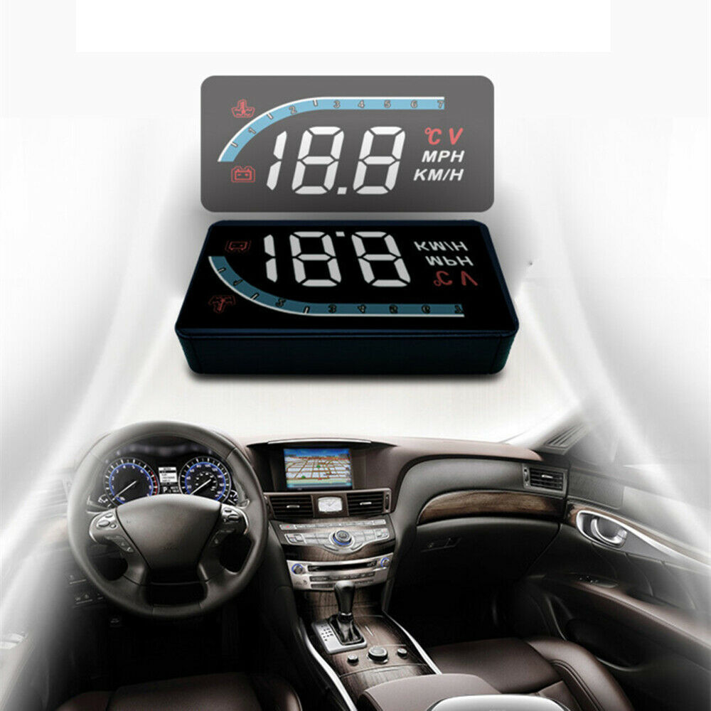 Car HUD Head-up Display OBD2 II Overspeed Warning System Speed Voltage Alarm NEW