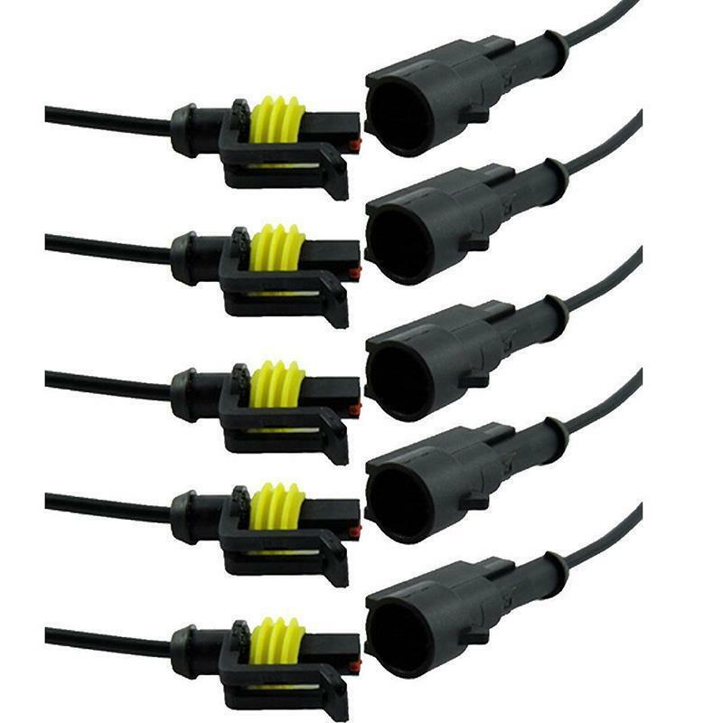 5sets of 1 Pin Way Car Sealed Waterproof Electrical Wire Auto Connector Plug Kit