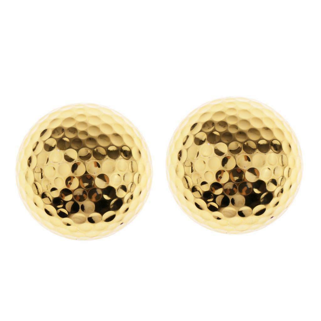 2pcs Double Layer Golf Ball Rubber Golden Golf Practice Ball Golfer Present