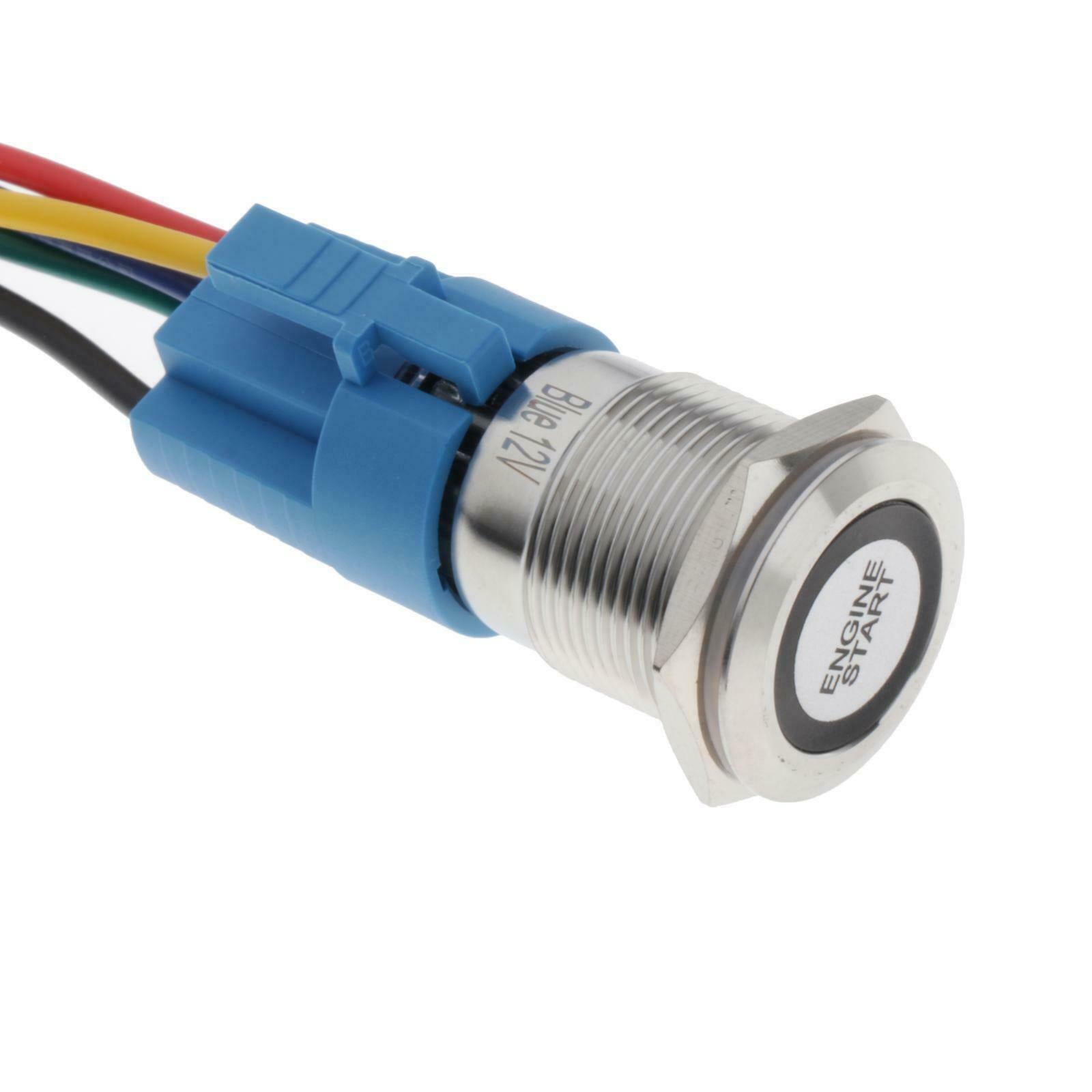 Momentary Push Button Switch 19mm Engine Start Push Button Self-locking 19mm