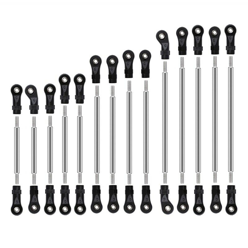 14 Pcs Stainless Steel Links Linkage Pull Rod Unassembled Kit for 1/10 RC ClerM2