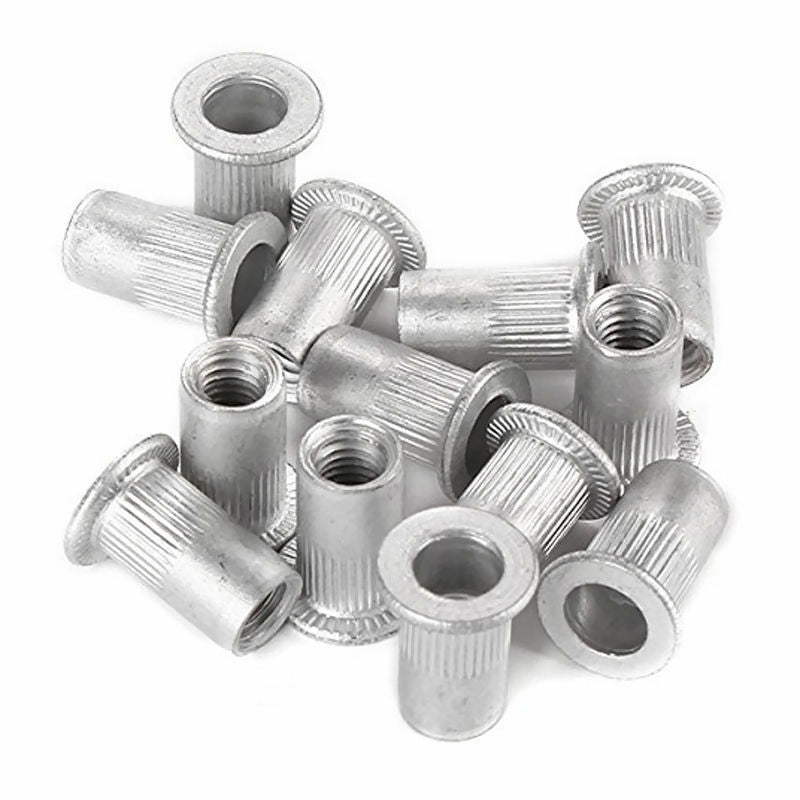 25pcs M5 Flat Head Aluminum Rivets Nuts Threaded Inserts Nutserts Rivnut