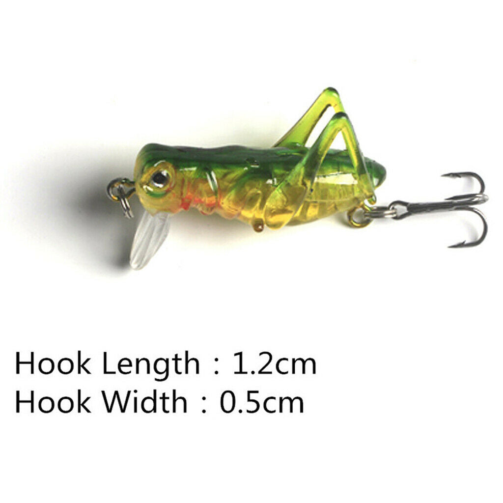 5pcs Simulation Grasshopper Fishing Lure 4cm Hard Baits Insects Locust Lures
