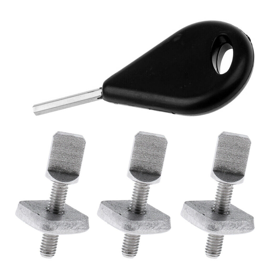 3x Stainless Steel Fin Screw Bolt with Fin Key - Solid & Practical - Perfect for
