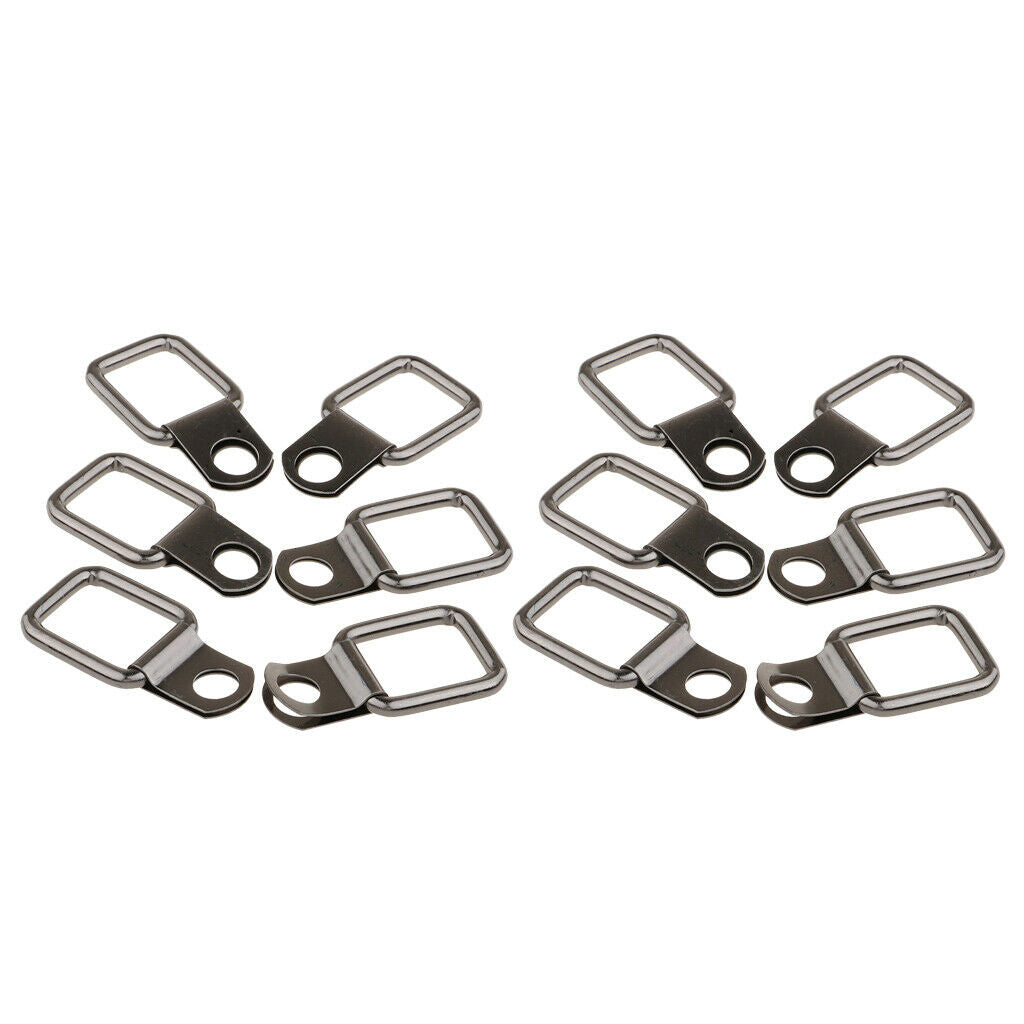 12pcs Small Steel D-Ring Tie Downs for Case Truck Cargo Trailer RV Anchor