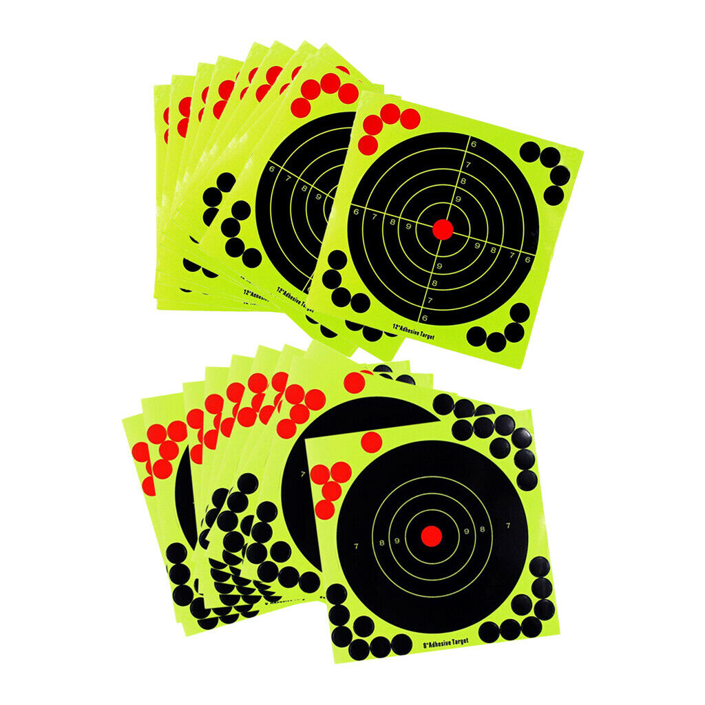 Lots 20 Shooting Targets Gun Range Paster 8/12inch Target Paper Sheets