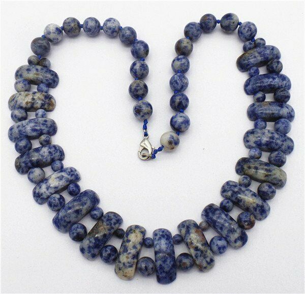 1 Strand 25x10x8mm Natural Blue Sodalite Rectangle Beads Necklace HH7356