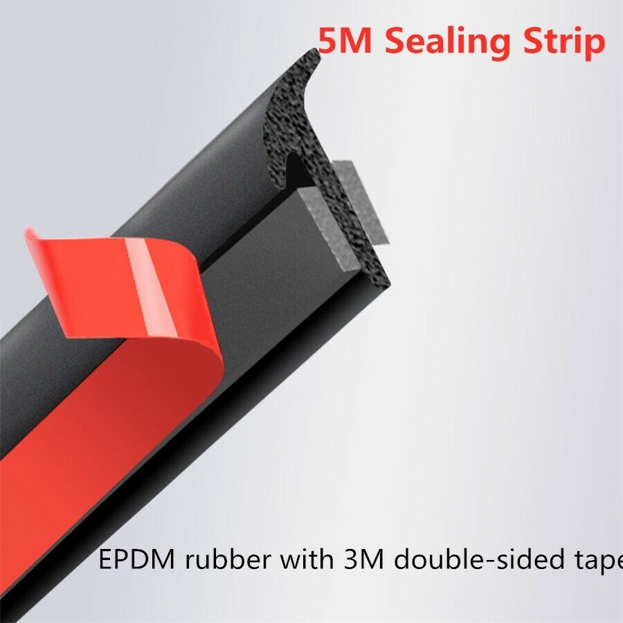 Universal 5M Dualside adhesive tape Car Rubber Sealing Strip Slanted T-Type Seal