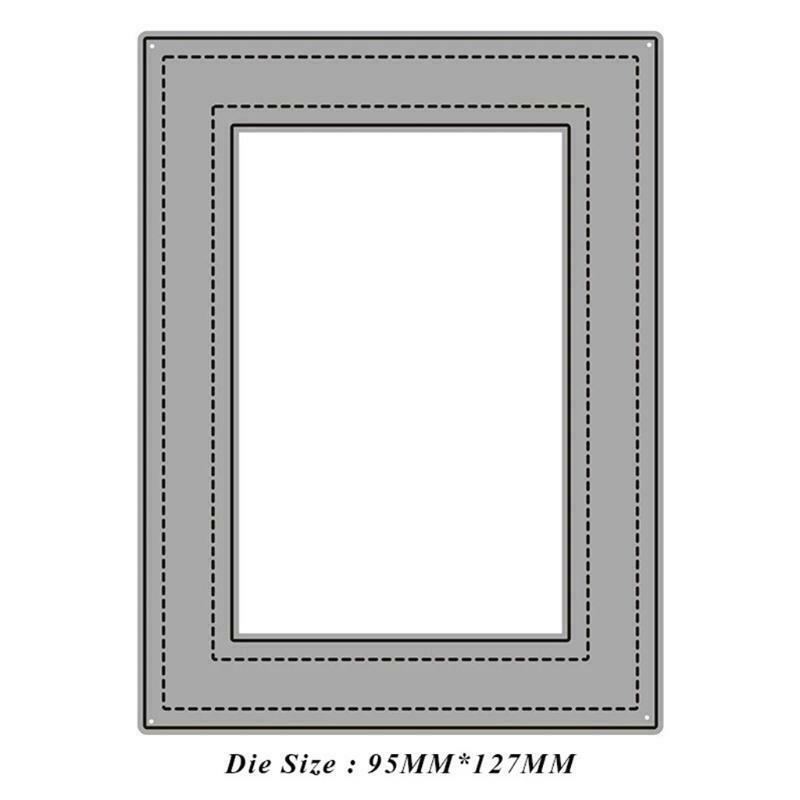 Rectangle Frame Cutting Dies Stencil Scrapbooking DIY Album Stamp Paper Cards