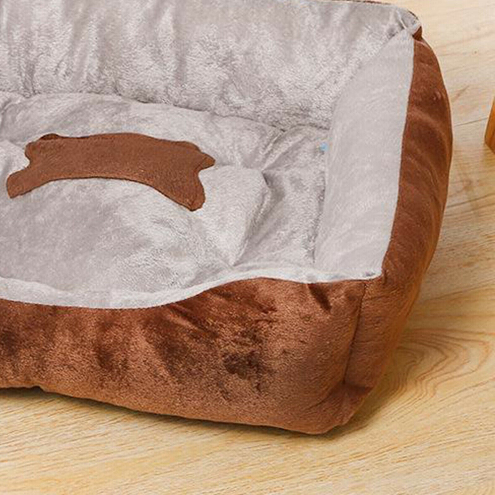 Soft Warm Pet Bed Dog Cat Cozy Cushion Mats Plush Bed Blanket Brown 70x54CM