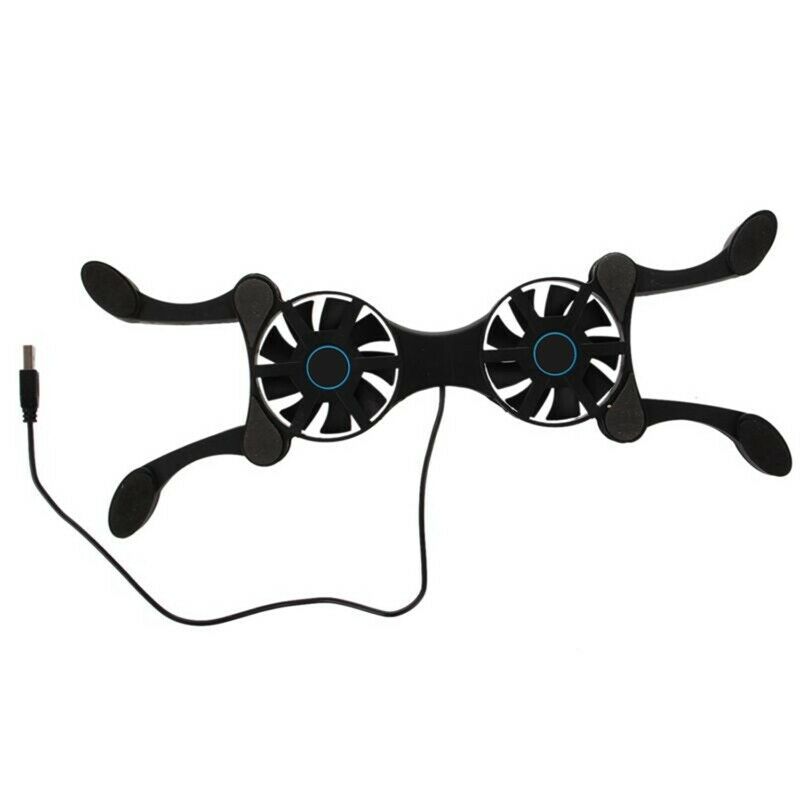 USB 2.0 External Laptop Cooler Pad ebook Cooler 2 Fan Black O2B8B8