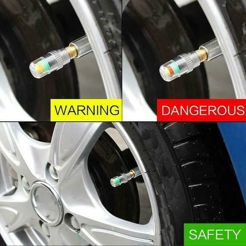 4Pcs/Set Car Tire Tyre Air Pressure Valve Stem Caps Sensor Indicator Alert