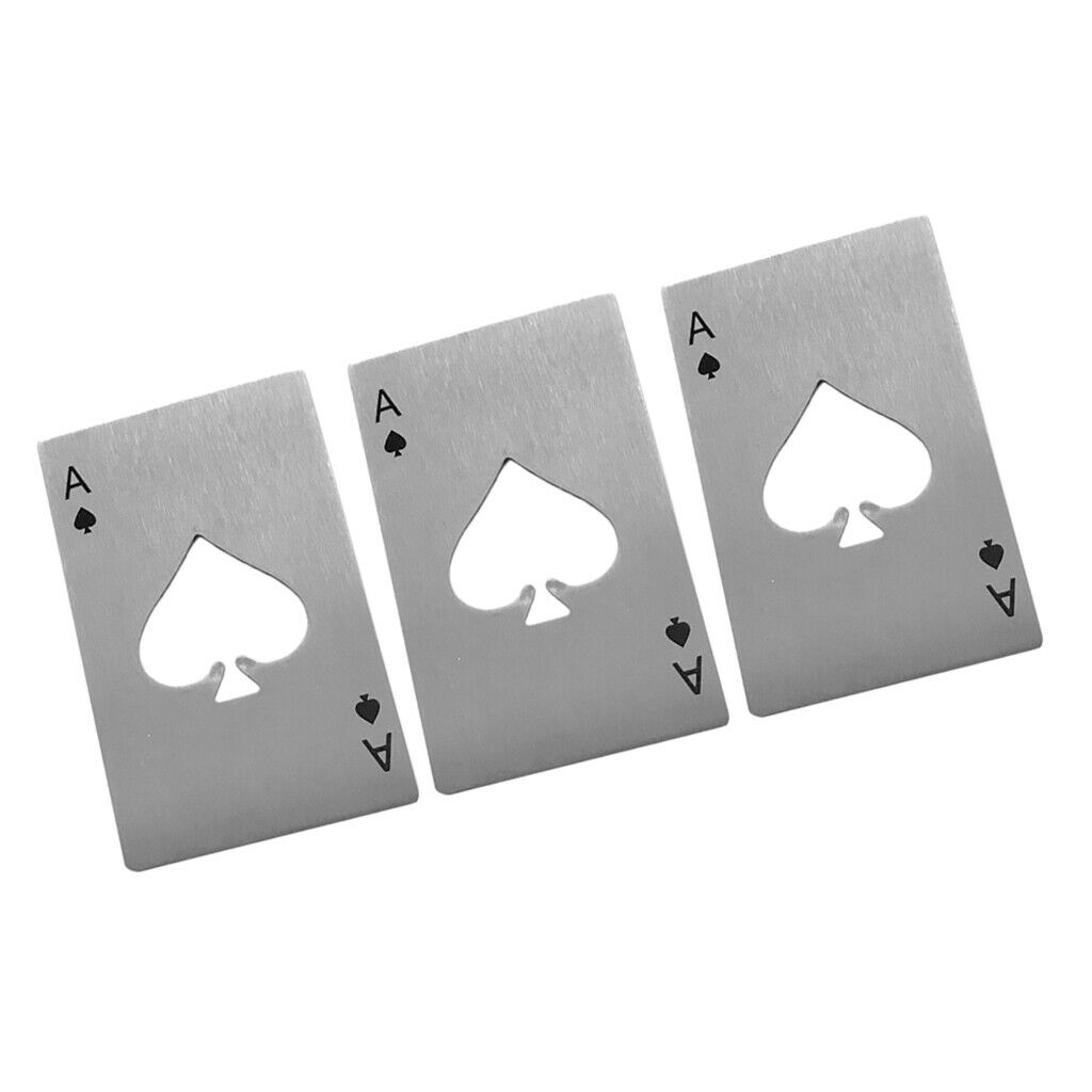 Pack of 3 Creative Poker Card Ace of Spades Beer Cover Lid Bottle Opener