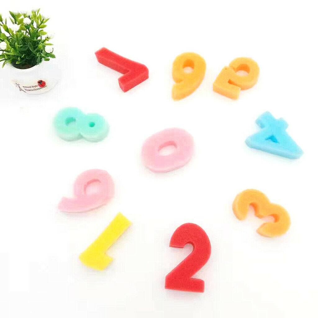 36x Sponge Stamps Stamper Alphabets Numbers Handmade Inkpad Kid Painting