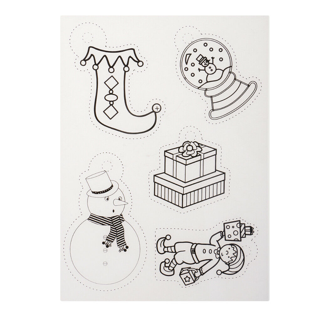 6x Christmas Shrinkable Paper Film Rough Shrink Plastic Jewelry Making Craft